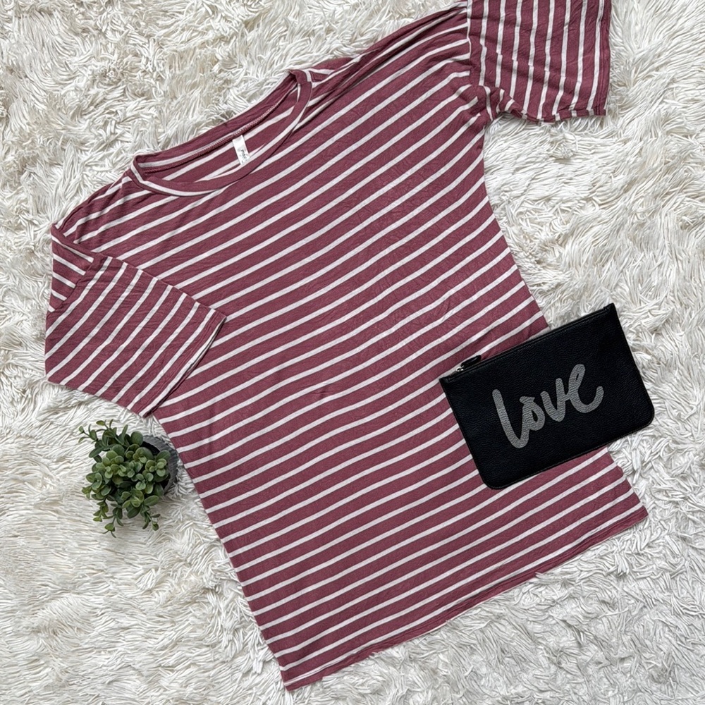 Magic Fit Striped Short Sleeve Top 💗 Pink & Ivory